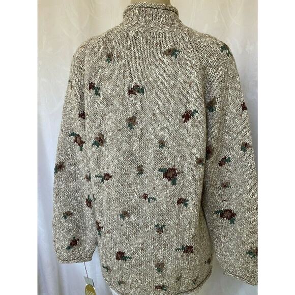 NWT Liz Claiborne Sweater Pullover Long Sleeve Hank Knit Paisley Mock Ne… - Picture 3 of 5